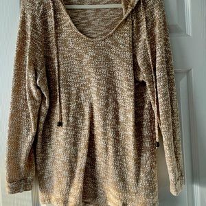 Tan Hooded Lightweight Sweater